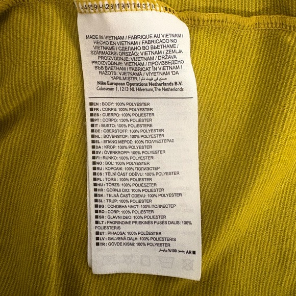 Nike Court Dri-FIT Tennis Top Mustard Yellow Short Sleeve Athletic Shirt XL - Picture 5 of 6